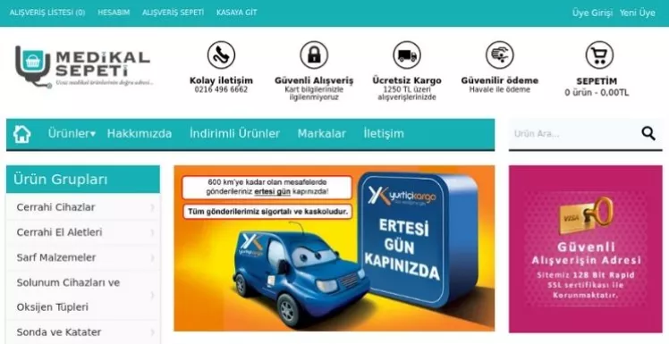 Medikal sepeti eticaret sitesi